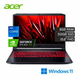 Laptop Acer Nitro 5 AN515-57 Intel Core i7 11800H Ram 8GB Disco 512GB SSD Video Nvidia RTX 3050 4GB 15.6" FHD Windows 11