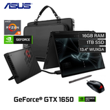 Laptop ASUS ROG Flow X13 GV301QH-K6320T Ryzen 9 5980HS RAM 16GB Disco 1TB SSD Video Nvidia GTX 1650 4GB 13.4" WUXGA Touch + Externa Nvidia RTX 3080 16GB