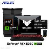 Laptop ASUS TUF Gaming A16 FA608PM-RV078 Ryzen 9 8940HX RAM 16GB Disco 1TB SSD NVIDIA RTX 5060 8GB 16″ WUXGA FreeDOS (90NR0MC1-M00590)