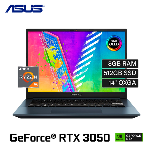 Laptop ASUS Vivobook M3401QC-KM160W Ryzen 5 5600H RAM 8GB Disco 512GB – RYM  Portátiles Perú