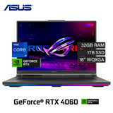 Laptop ASUS ROG Strix G18 (2024) G814JVR-IS96 Intel Core i9 14900HX RAM 32GB Disco 1TB Video  Nvidia RTX 4060 8GB 18" WQXGA