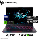 Laptop Acer Predator Helios 18 AI PH18-73-91S0 Intel Core Ultra 9 275HX Ram 32GB Disco 1TB SSD Nvidia RTX 5090 24GB 18" WQUXGA FreeDos