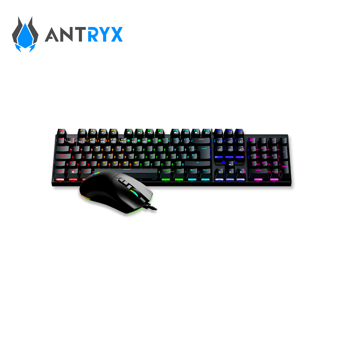 Kit Gaming Teclado Mecanico + Mouse Antryx GC-3100 Black Blue Switch