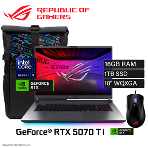 Laptop Asus Rog Strix G18 G815LR-S9118W Intel Core Ultra 9 275HX RAM 16GB DISCO 1TB SSD video Nvidia RTX 5070 TI 12GB 18" WQXGA Windows 11