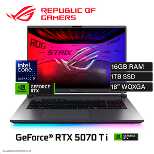Laptop Asus Rog Strix G18 G815LR-S9118W Intel Core Ultra 9 275HX RAM 16GB DISCO 1TB SSD video Nvidia RTX 5070 TI 12GB 18" WQXGA Windows 11
