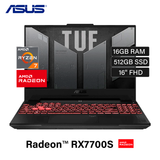 Laptop Asus TUF Dash FA617NT Ryzen 7 7735hs RAM 16GB Disco 512GB SSD Video Radeon RX7700S 8GB 16" FHD Windows 11