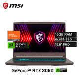 Laptop MSI Thin A15 B7UC B7UC-634XPE Ryzen 5 7535HS RAM 16 GB Disco 512 GB SSD NVIDIA RTX 3050 4GB 15.6" FHD FreeDOS