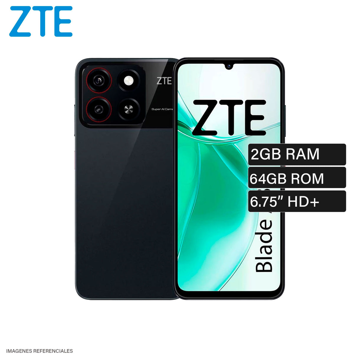 Celular ZTE Blade A35 Memoria 2GB+4GB Virtual Almacenamiento 64GB Pantalla 6.75"