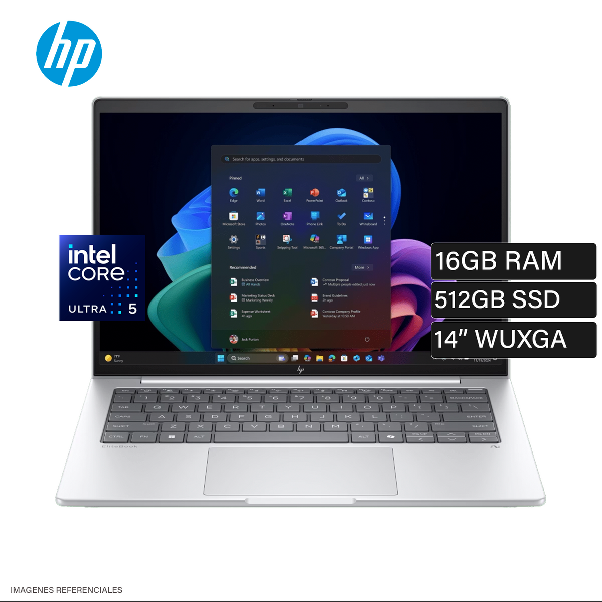 Laptop Hp Elitebook 8 G1i Intel Core Ultra 5 226v RAM 16gb Disco 512gb SSD 14" W11 Pro (D6ug2at)