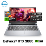 Laptop Dell G15 5525 Ryzen 7 6800H Ram 16GB Disco 512GB SSD Video Nvidia RTX 3060 6GB 15.6" FHD Windows 11