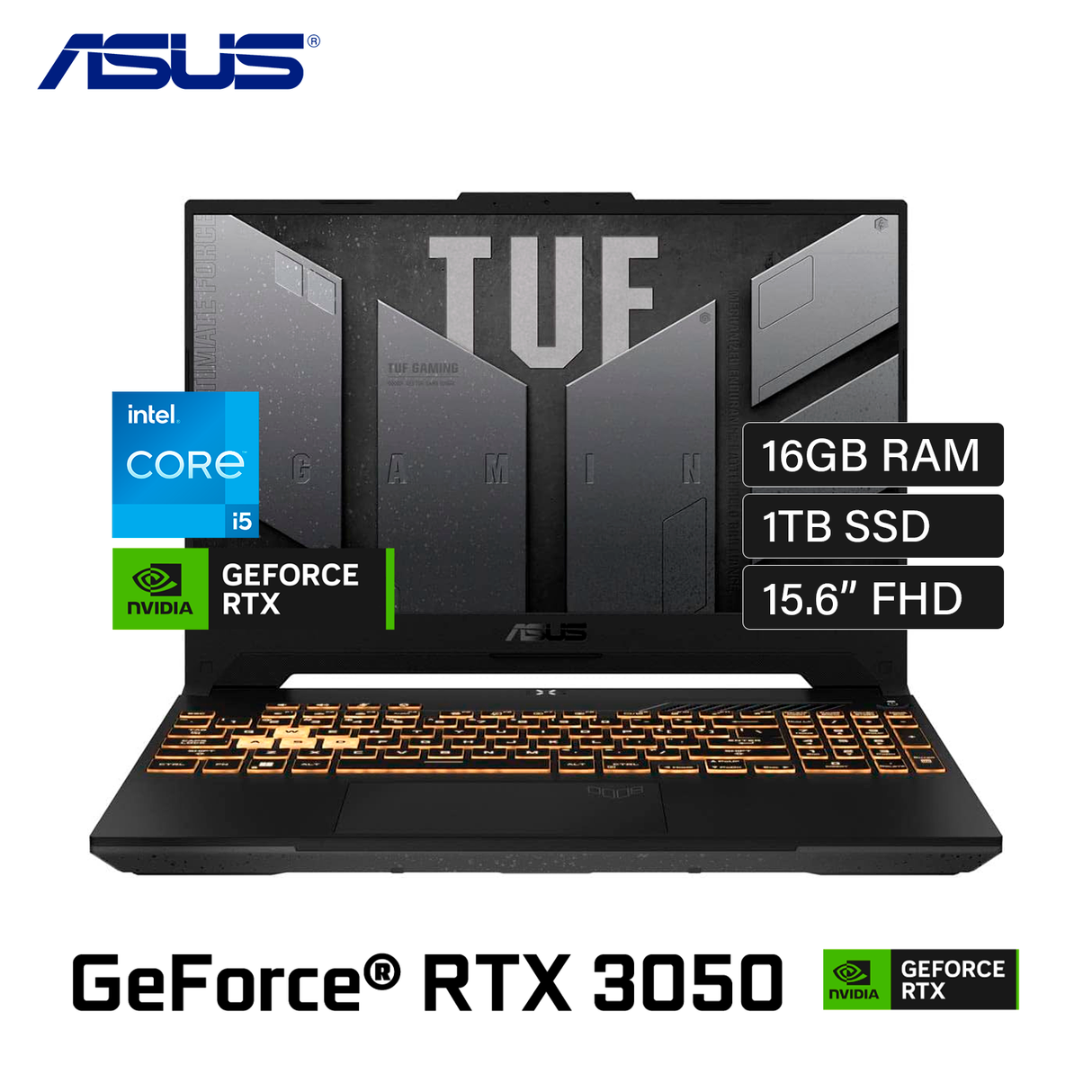 Laptop Asus TUF FX707ZC4-HX039 Intel Core i5 12500H RAM 16GB Disco 1TB Video RTX 3050 4GB 17.3" FHD Windows 11 Pro