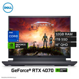 Laptop Dell G7630 Intel Core i9 13900HX RAM 32GB Disco 1TB SSD Video Nvidia RTX 4070 8GB 16" QHD Windows 11