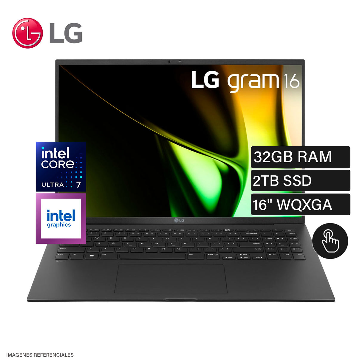 Laptop LG Gram 16 Intel Core Ultra 7 155H Evo RAM 32 GB Disco SSD 2 TB Pantalla 16" WQXGA Táctil Windows 11 (16Z90S-H.ADB9U1) OPEN BOX