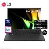 Laptop LG Gram 16 Intel Core Ultra 7 155H Evo RAM 32 GB Disco SSD 2 TB Pantalla 16" WQXGA Táctil Windows 11 (16Z90S-H.ADB9U1) OPEN BOX