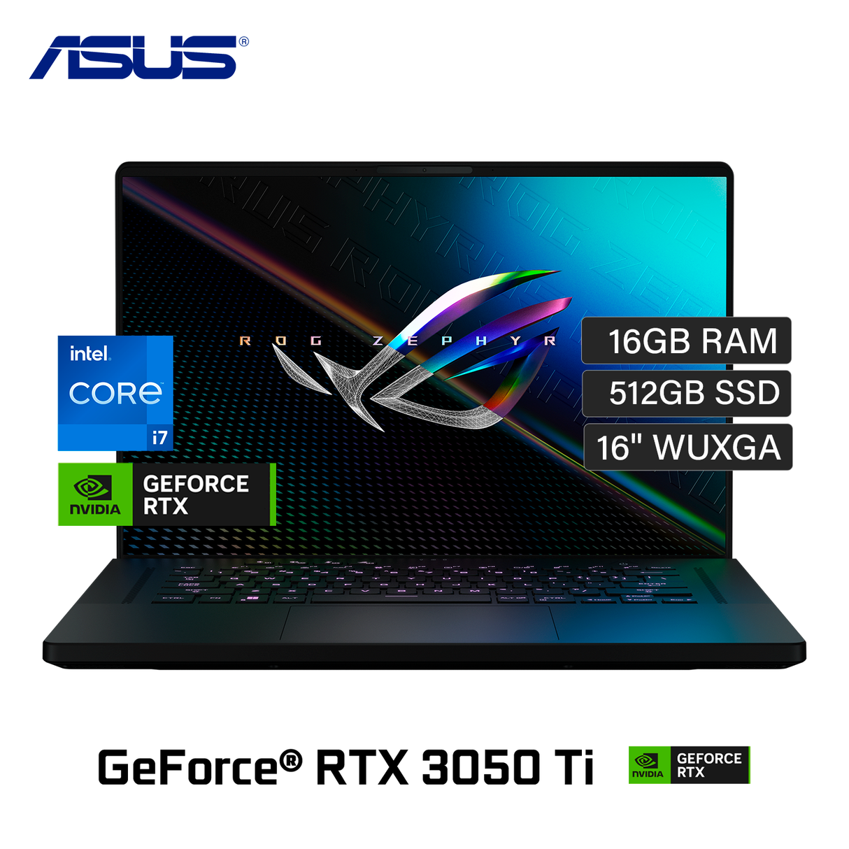 Laptop Asus ROG Zephyrus GU603ZE-LS020W Intel Core i7 12700H Ram 16GB Disco 512GB SSD Video Nvidia RTX 3050TI 4GB 16″ WQXGA Windows 11