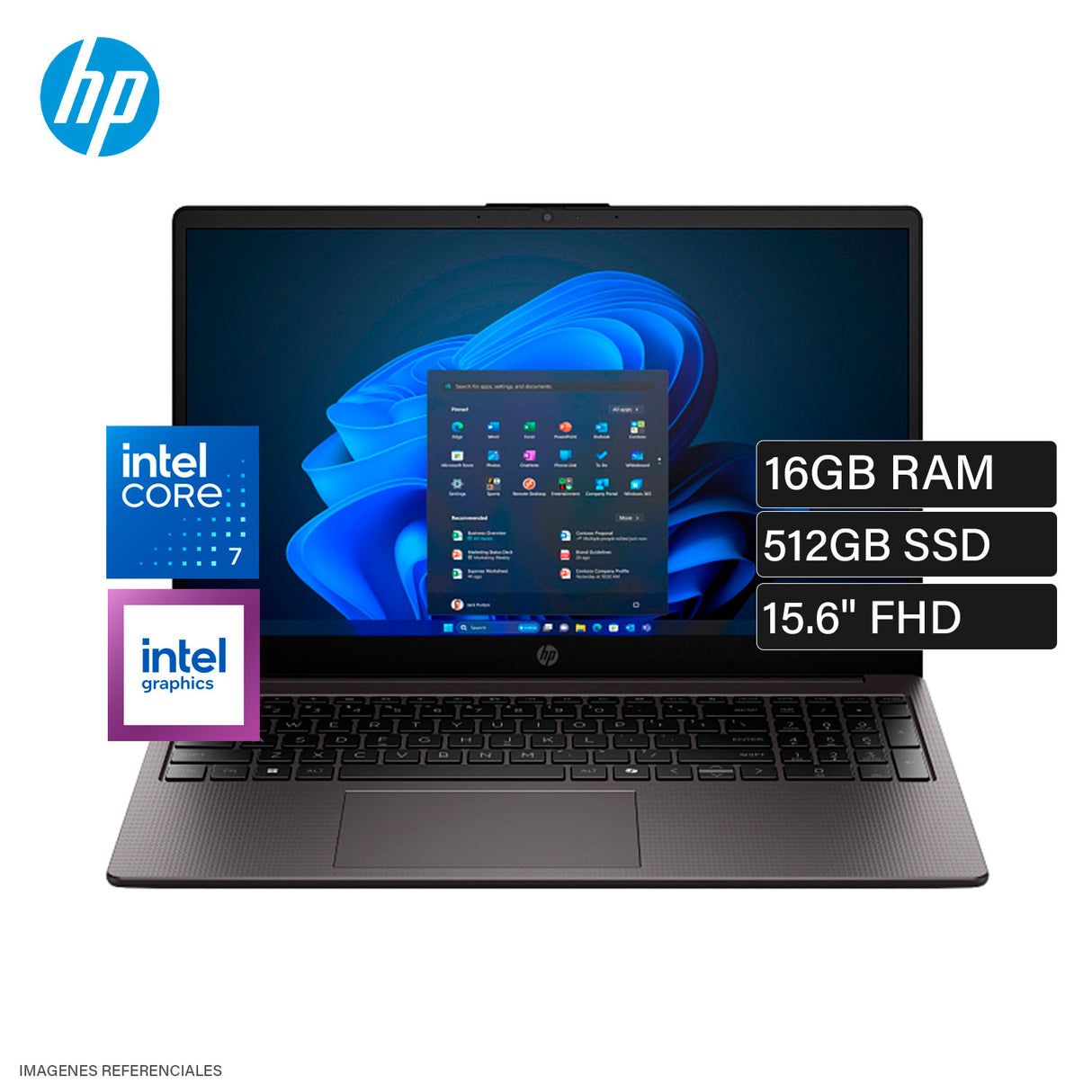 Laptop HP 250R G10 Intel Core 7 150U RAM 16GB Disco 512GB SSD 15.6″ FHD FREEDOS (D2DX8AT)