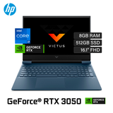 Laptop HP Gaming VICTUS 16-D0523LA Intel Core i7 11800H Ram 8GB Disco 512GB SSD Video Nvidia RTX 3050 4GB 16.1" FHD Windows 11