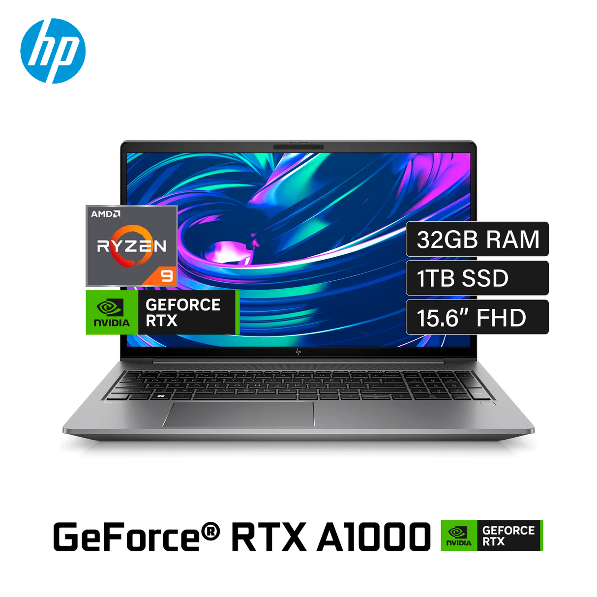 Laptop HP Zook Power G10 Ryzen 9 7940HS RAM 32GB Disco 1TB SSD Video Nvidia RTX A1000 15.6" FHD Windows 11 Pro