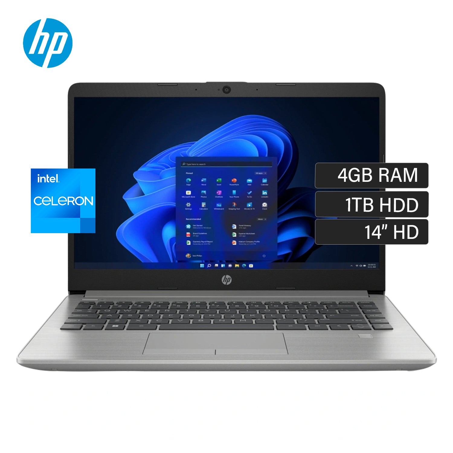 Laptop HP 240 G9 Intel Celeron N4500 Ram 4GB Disco 1TB HDD 14″ HD