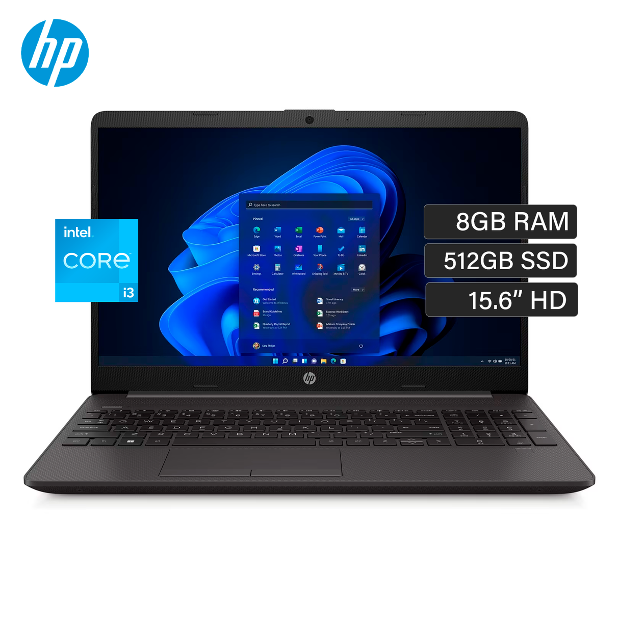 Laptop HP 250 G8 Intel Core I3 1115G4 RAM 8GB Disco 512GB SSD 15.6" HD FreeDos