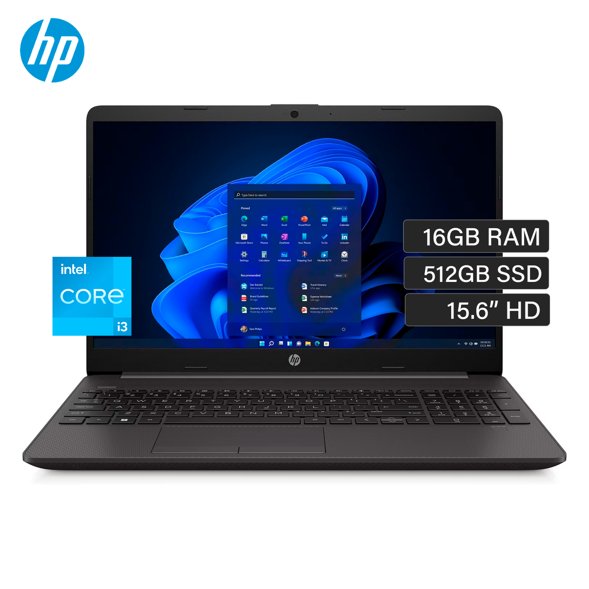 Laptop HP 250 G9 Intel Core i3 1215U Ram 16GB Disco 512GB SSD 15.6" HD FreeDos