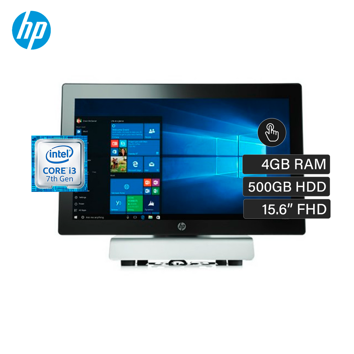 HP AIO rp9115ep Intel Core I3 7101E RAM 4GB Disco 500 HDD 15.6" FHD Tactil W10