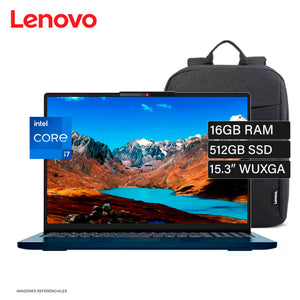 Laptop Lenovo IdeaPad Slim 3 15IRH10 Intel Core i7 13620H Ram 16GB Disco 512GB SSD 15.3″ WUXGA FreeDOS (Inclu. Mochila B210)