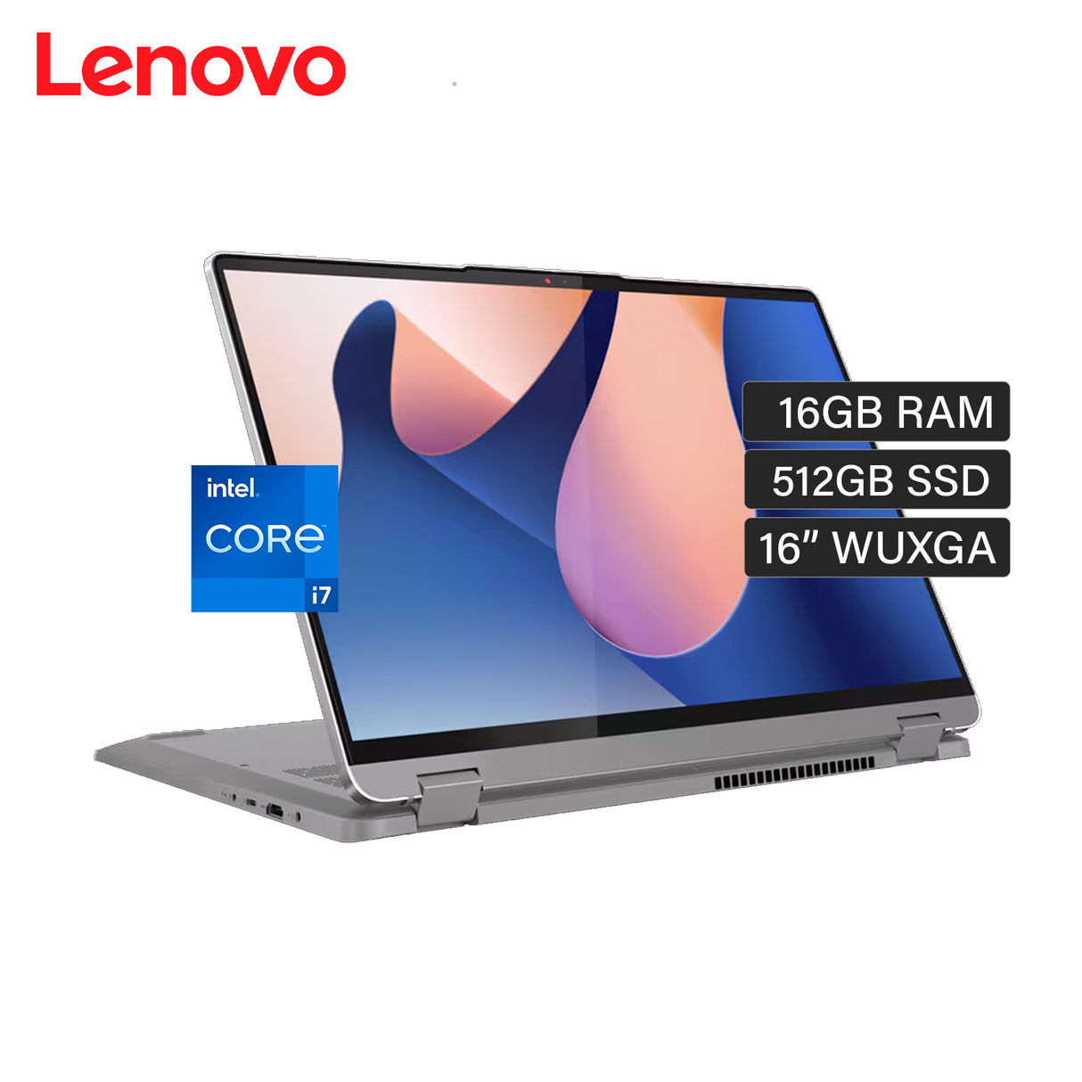 Laptop Lenovo Flex 5 16IRU8 Intel Core i7 1355U RAM 8GB Disco 512GB SSD 16″ WUXGA Tactil Windows 11