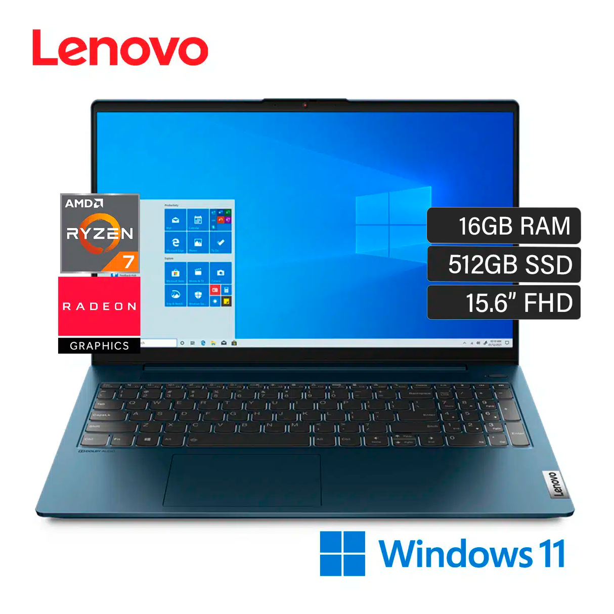 Laptop Lenovo Ideapad 5 15ALC05 Ryzen 7 5700U Ram 16GB Disco 512GB SSD 15.6 FHD Windows 11 Open Box