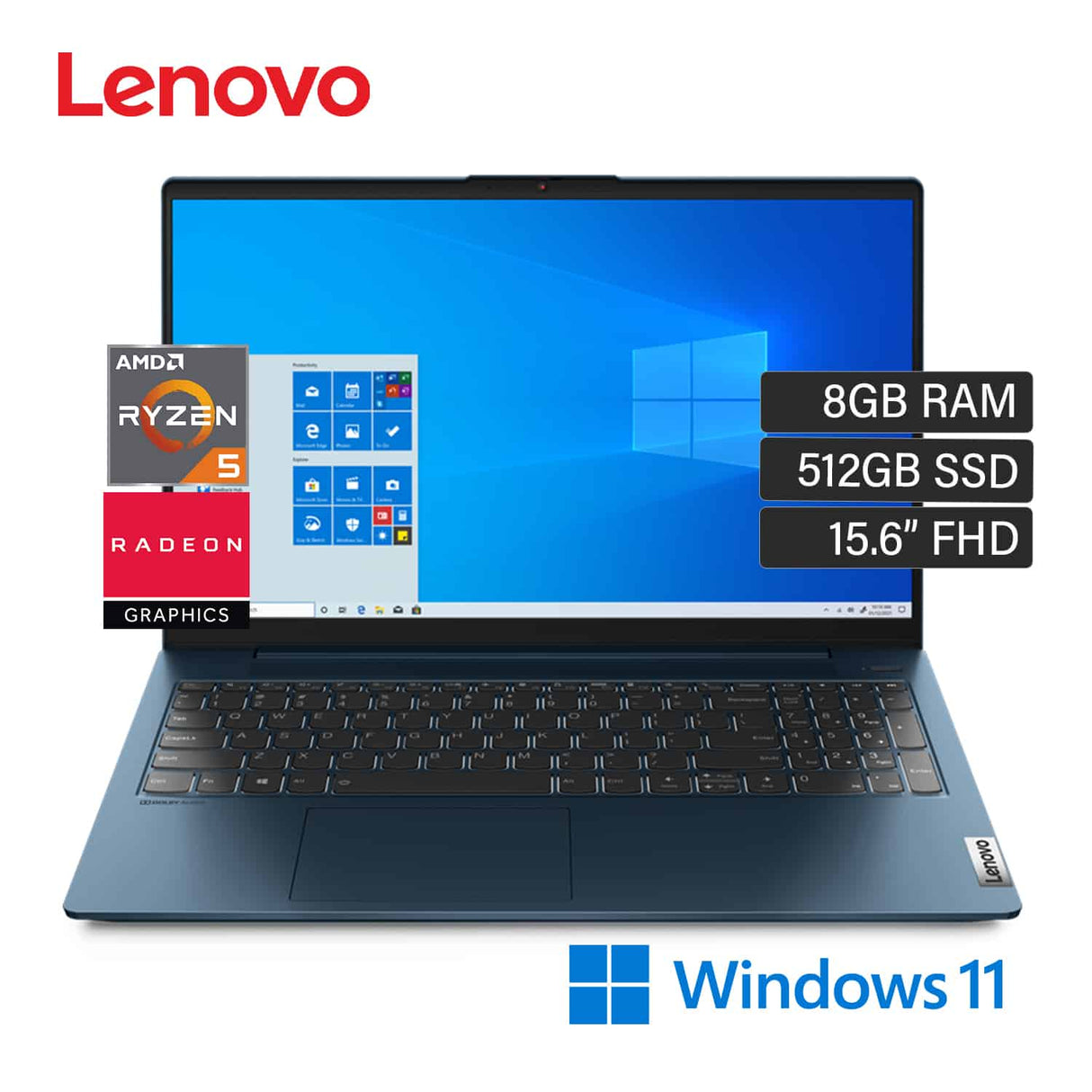 Laptop Lenovo Ideapad 5 15ALC05 Ryzen 5 5500U RAM 8GB Disco 512GB SSD 15.6 FHD Windows 11