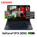 Laptop Lenovo Ideapad Gaming 3 15ACH6 AMD Ryzen 5 5600H RAM 16GB Disco 512GB SSD Video RTX 3050 4GB 15.6" FHD Windows 11 SL