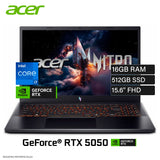 Laptop Acer Nitro V 15 ANV15-52-71JV Intel Core i7-13620H Ram 16GB Disco 512GB SSD NVIDIA RTX 5050 8GB 15.6″ FHD FreeDOS Teclado Español