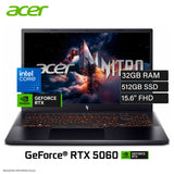 Laptop Acer Nitro V 15 ANV15-52-78MX Intel Core 7 240H Ram 32GB Disco 512GB SSD NVIDIA RTX 5060 8GB 15.6″ FHD FreeDOS
