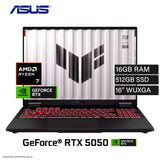 Laptop Gamer Asus TUF A16 FA608UM-RV069W AMD Ryzen 7 260 Ram 16GB Disco 512GB SSD RTX 5050 8GB 16″ WUXGA Windows 11 (FA608UM-RV069W)