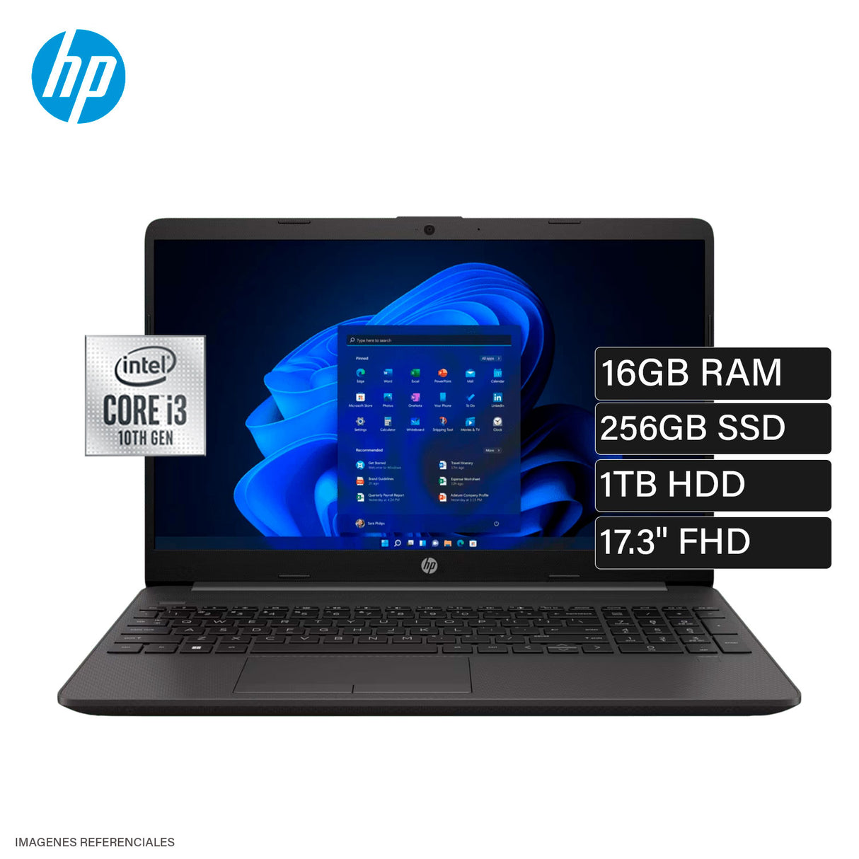Laptop HP 250 G8 Intel Core i3-1005G1 Ram 8GB Disco 128GB SSD + 1TB HDD Intel UHD Graphics 15.6" HD FreeDOS Open Box