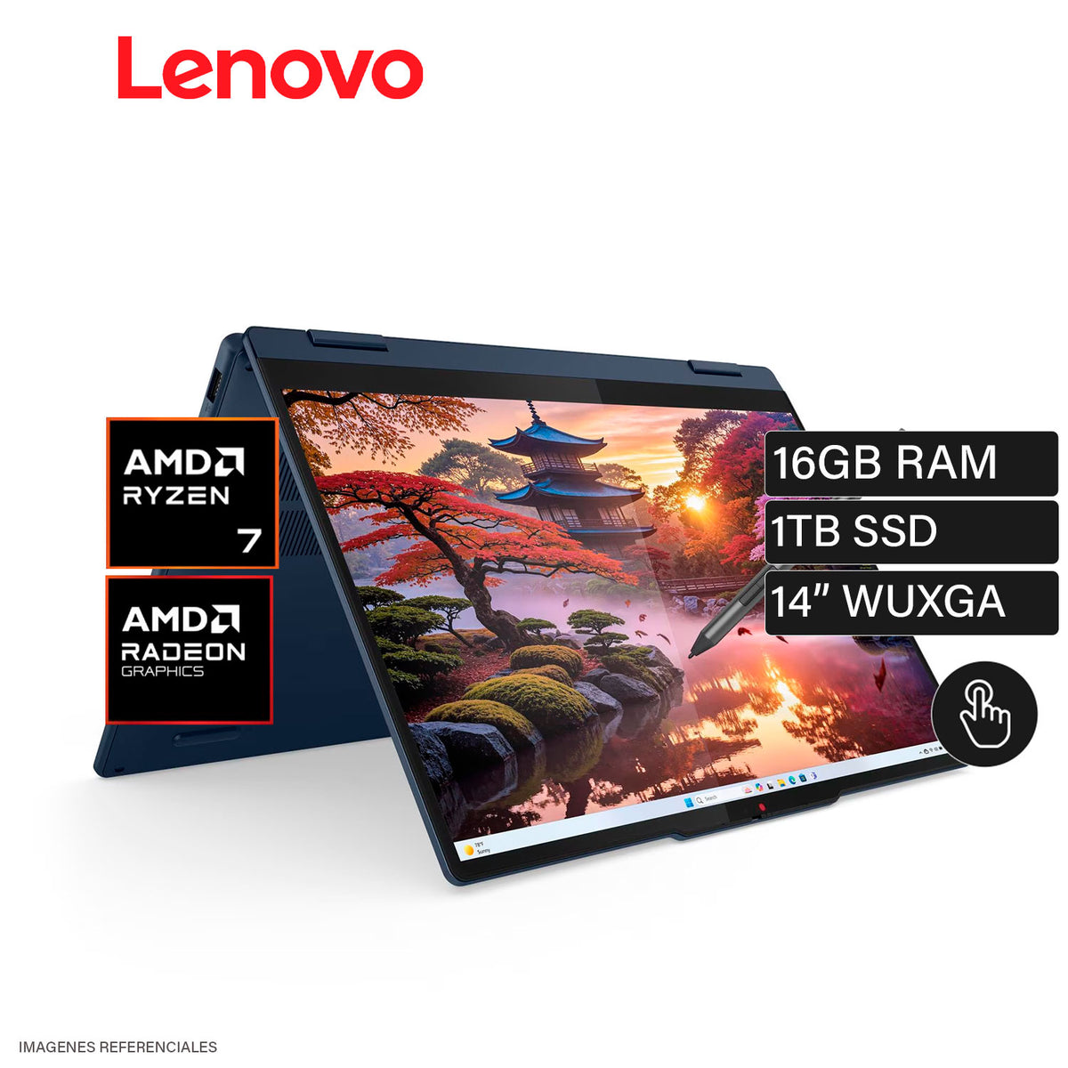 Laptop Lenovo IdeaPad 5 2-in-1 14AKP10 AMD Ryzen AI 7 350 Ram 16GB Disco 1TB SSD 14″ WUXGA Táctil Windows 11 (83KT001YUS)