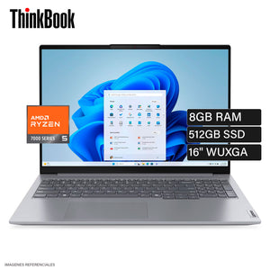 Laptop Lenovo ThinkBook 16 G7 ARP Ryzen 5 7535HS Ram 8GB Disco 512GB SSD 16″ WUXGA Windows 11 Pro (21MW006HCL)