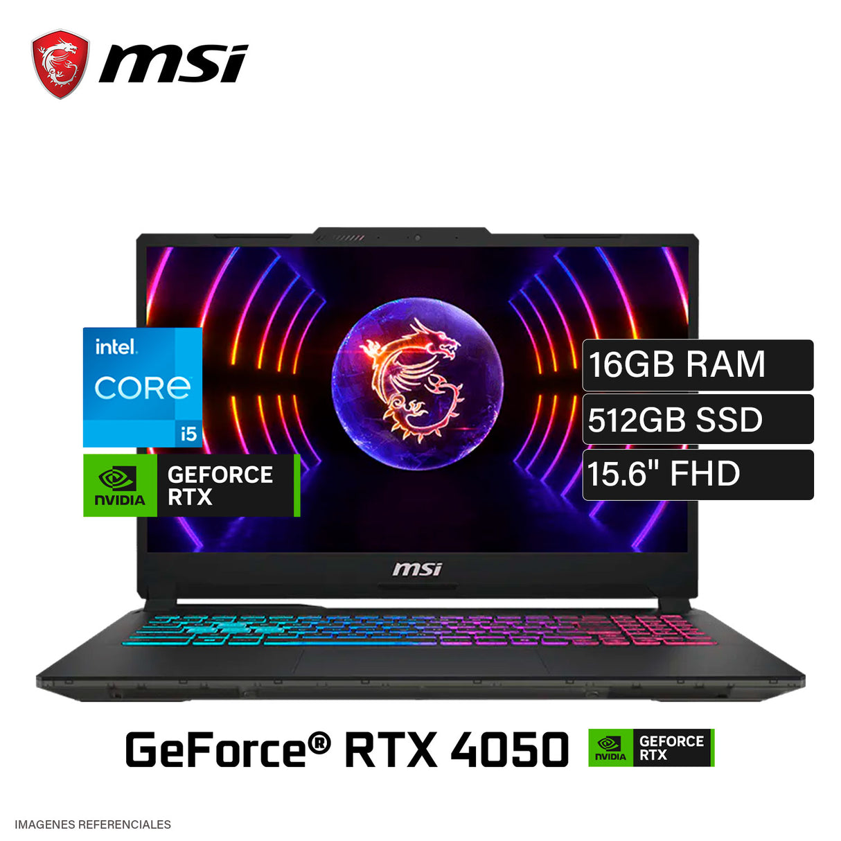 Laptop MSI Cyborg 15 A13VE Intel Core i5-13420H Ram 16GB Disco 512GB SSD NVIDIA RTX 4050 6GB 15.6″ FHD FreeDOS