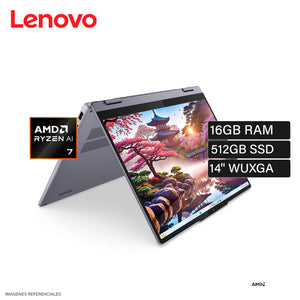 Laptop Lenovo IdeaPad 5 2 en 1 Gen 10 AMD Ryzen AI 7 350 Ram 16GB Disco 512GB SSD 14'' WUXGA Táctil Freedos  (83KT006NLM)