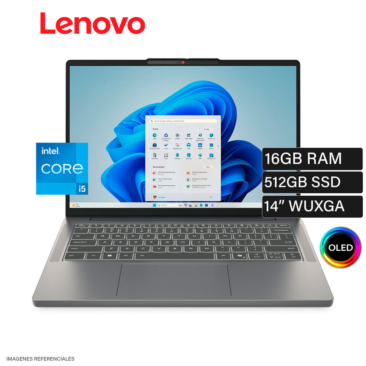 Laptop Lenovo IdeaPad Slim 3 14IRH10 Intel Core i5-13420H Ram 16GB Disco 512GB SSD 14" WUXGA OLED FreeDOS (83K000BNLM)