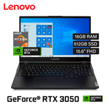 Laptop Lenovo Legion 5 15ACH6 Ryzen 7 5800H RAM 16GB Disco 512GB SSD Video RTX 3050 4GB 15.6" FHD Windows 11 SL