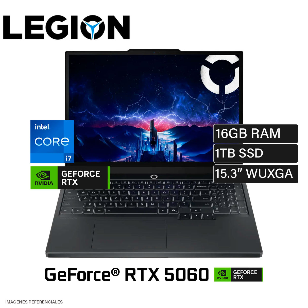 Laptop Lenovo Legion 5 15IRX10 Intel Core i7-13650HX Ram 16GB Disco 1TB SSD NVIDIA RTX 5060 8GB 15.3″ WUXGA FreeDOS (83LY00SRLM)