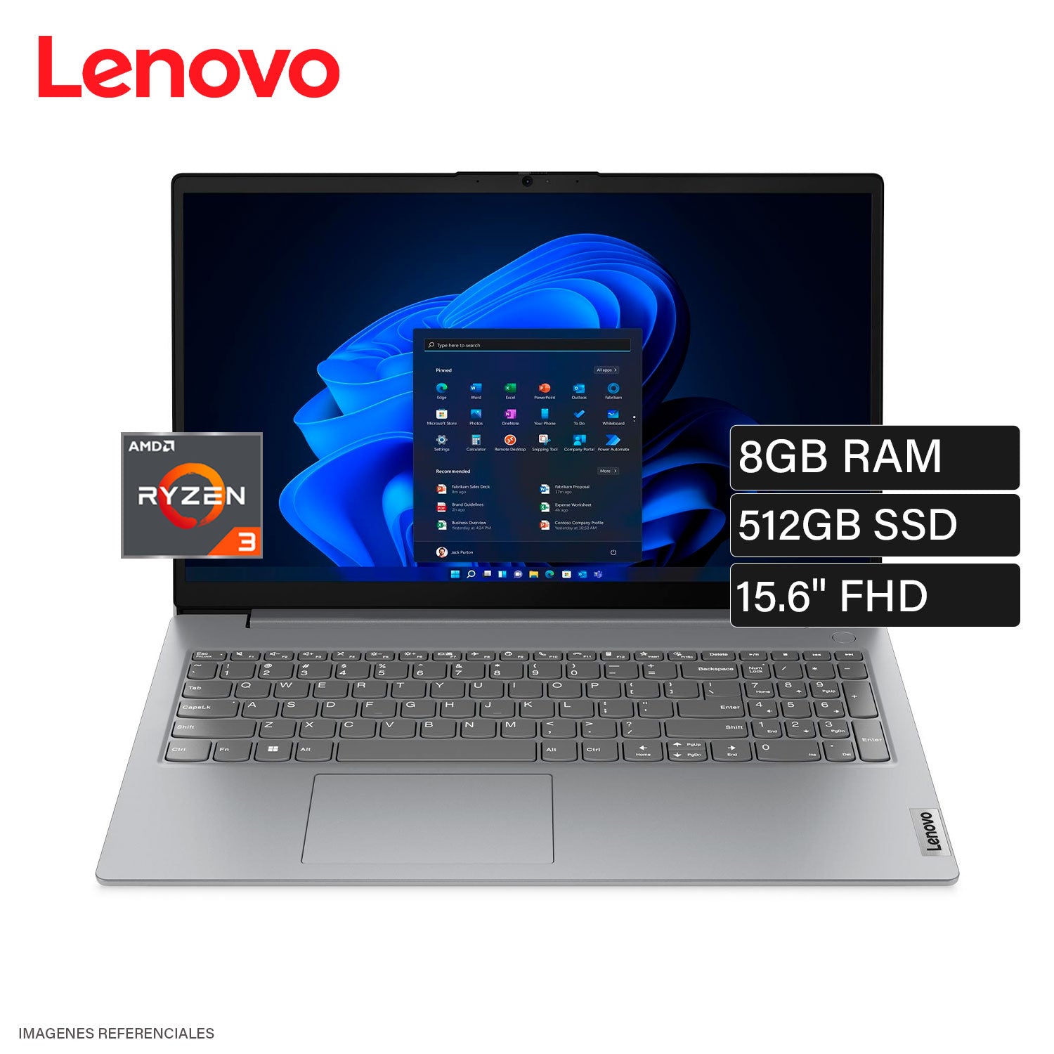 Laptop Lenovo V15 G4 AMN Ryzen 3 7320U RAM 8GB Disco 256GB SSD 15.6" FHD FreeDOS (82YU00X4LM)