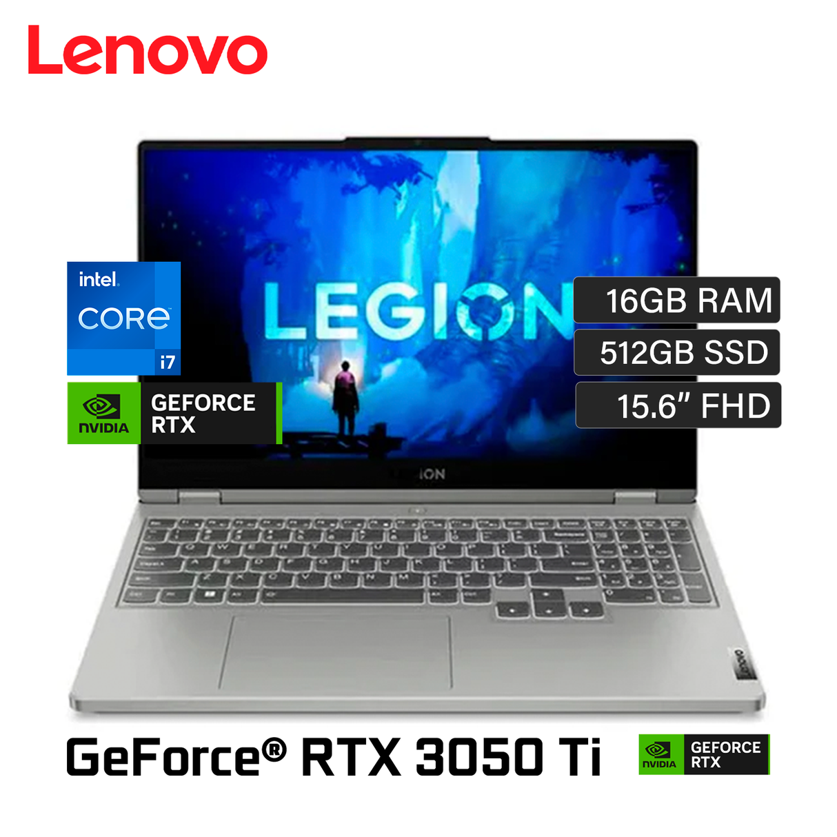 Laptop Lenovo Legion 5 15IAH7 Intel Core I7 12700H  Ram 16GB Disco 512GB SSD Video Nvidia RTX 3050Ti 4GB 15.6" FHD Windows 11