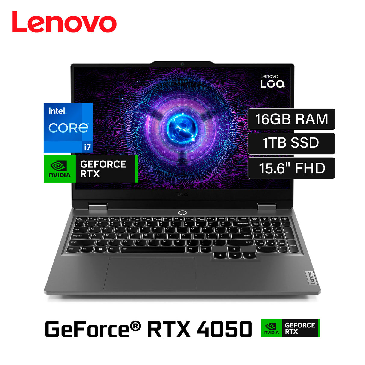Laptop Lenovo LOQ 15IRH8 Intel Core i7 13650HX Ram 16GB Disco 1TB SSD Video Nvidia RTX 4050 6GB 15.6" FHD Windows 11 Pro (83DV00FKLMR1TW11)