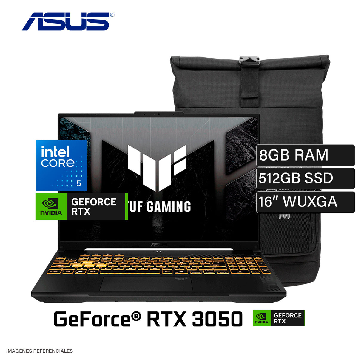 Laptop ASUS TUF Gaming FX607VJR-TU302W Intel Core 5 205H Ram 8GB Disco 512GB SSD NVIDIA RTX 3050 6GB 16″ WUXGA Windows 11 (90NR0MZ6-M00J70)
