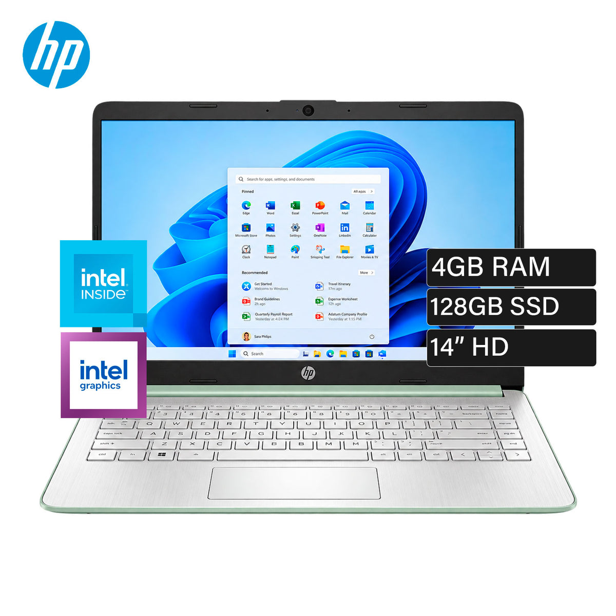 Laptop HP 14-DQ6100 Intel N150 Ram 4GB Disco 128GB UFS 14" HD Windows 11 Home
