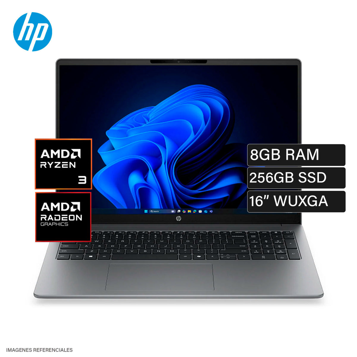 Laptop HP 200 G2a AMD Ryzen 3 210 Ram 8GB Disco 256GB SSD 16" WUXGA FreeDOS (D61M8AT#ABM)