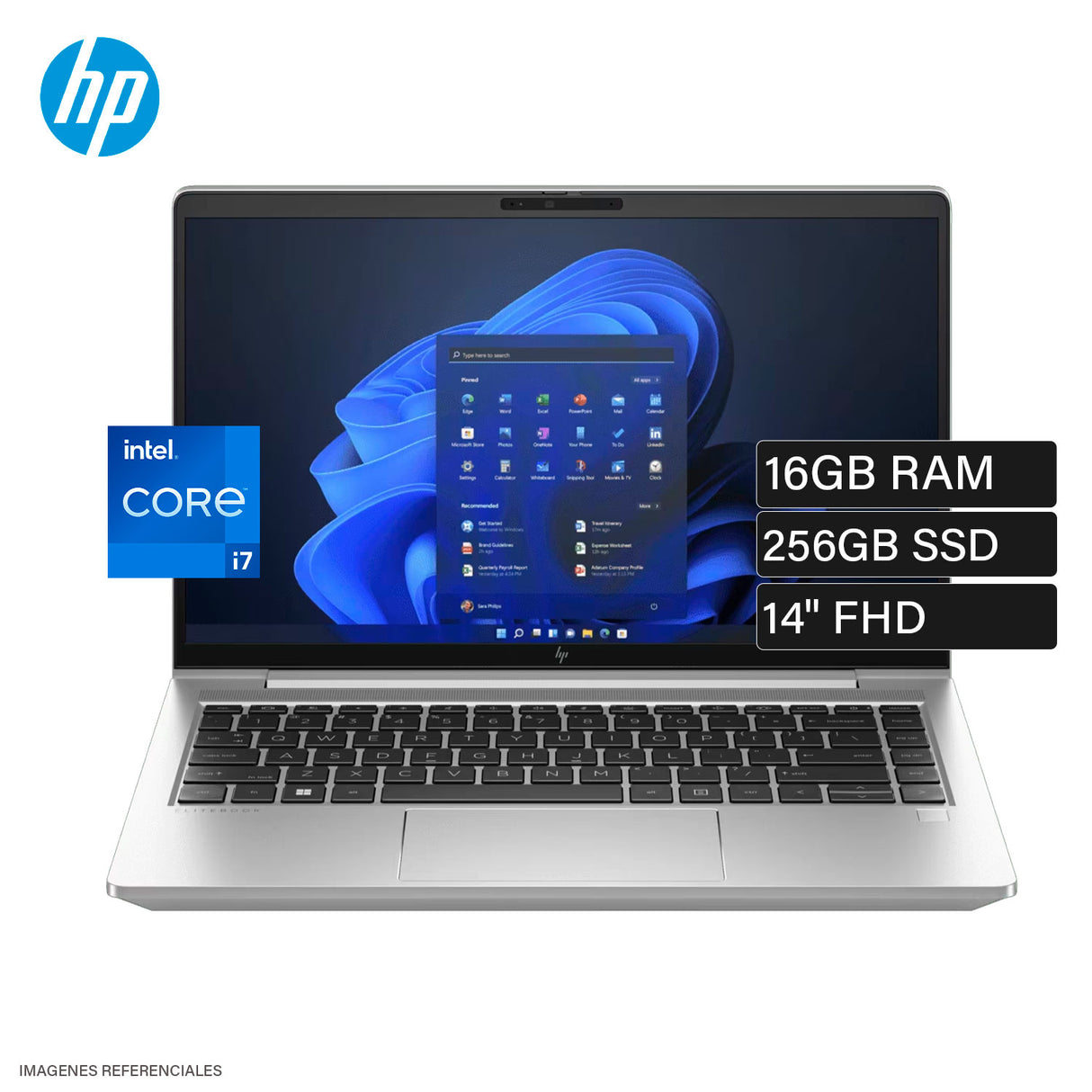 Laptop HP EliteBook 640 G10 Intel Core i7 1370P Ram 16GB Disco 256GB SSD 14" FHD Windows 11 Pro (8Y4Z2EC#ABM) Open Box