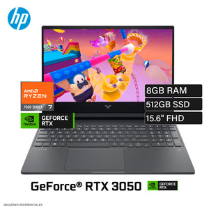 Laptop HP Victus 15-FB3018LA Ryzen 7 7445HS Ram 8GB Disco 512GB SSD NVIDIA RTX 3050 6GB 15.6" FHD Windows 11 (BT4F5LA)
